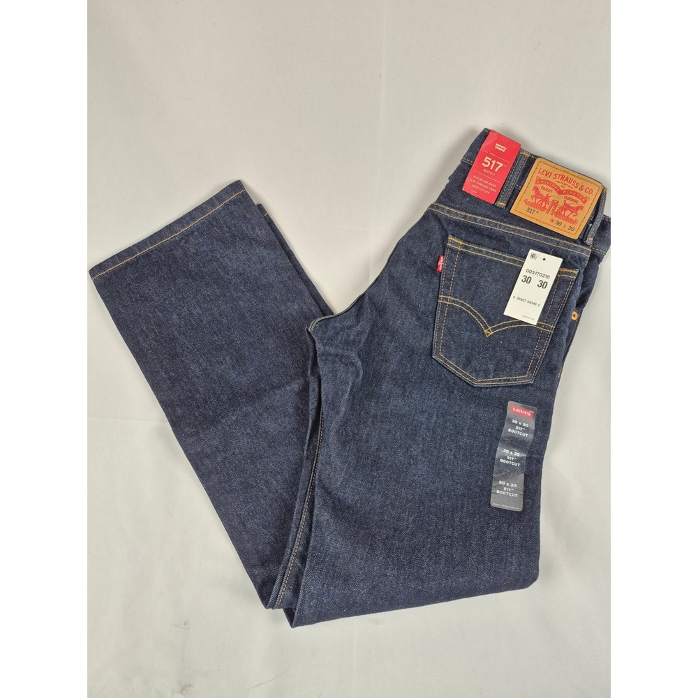 Levi's 517 Mens 30x30 Bootcut Jeans Dark Wash Denim NWT Classic Western Fit Boot
